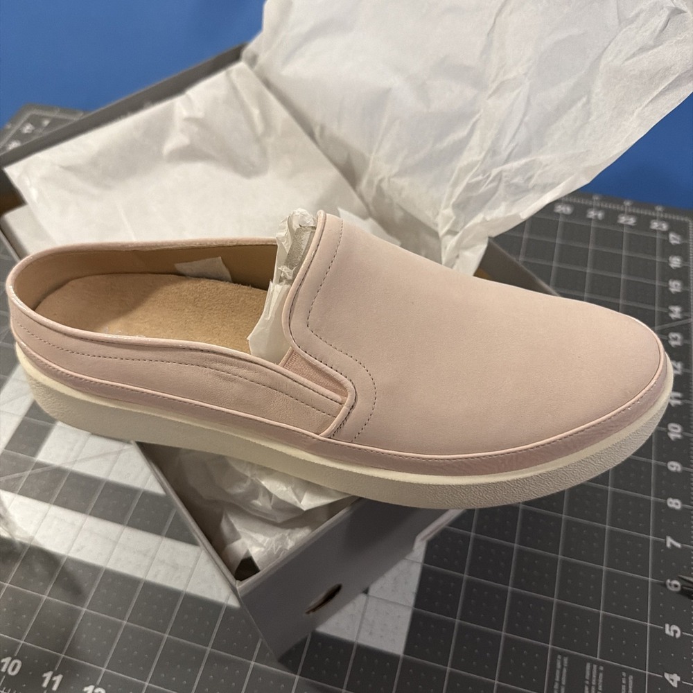 Vionic Effortless Mule Loafers Women's 9.5 Pink NuBuck Slip-On Casual Flat - New
